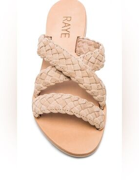 RAYE Nude Woven Suede Slide Sandals Size 8 / EU 38.5